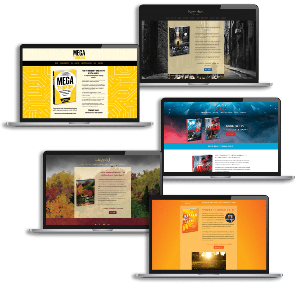 custom author website design home page 01